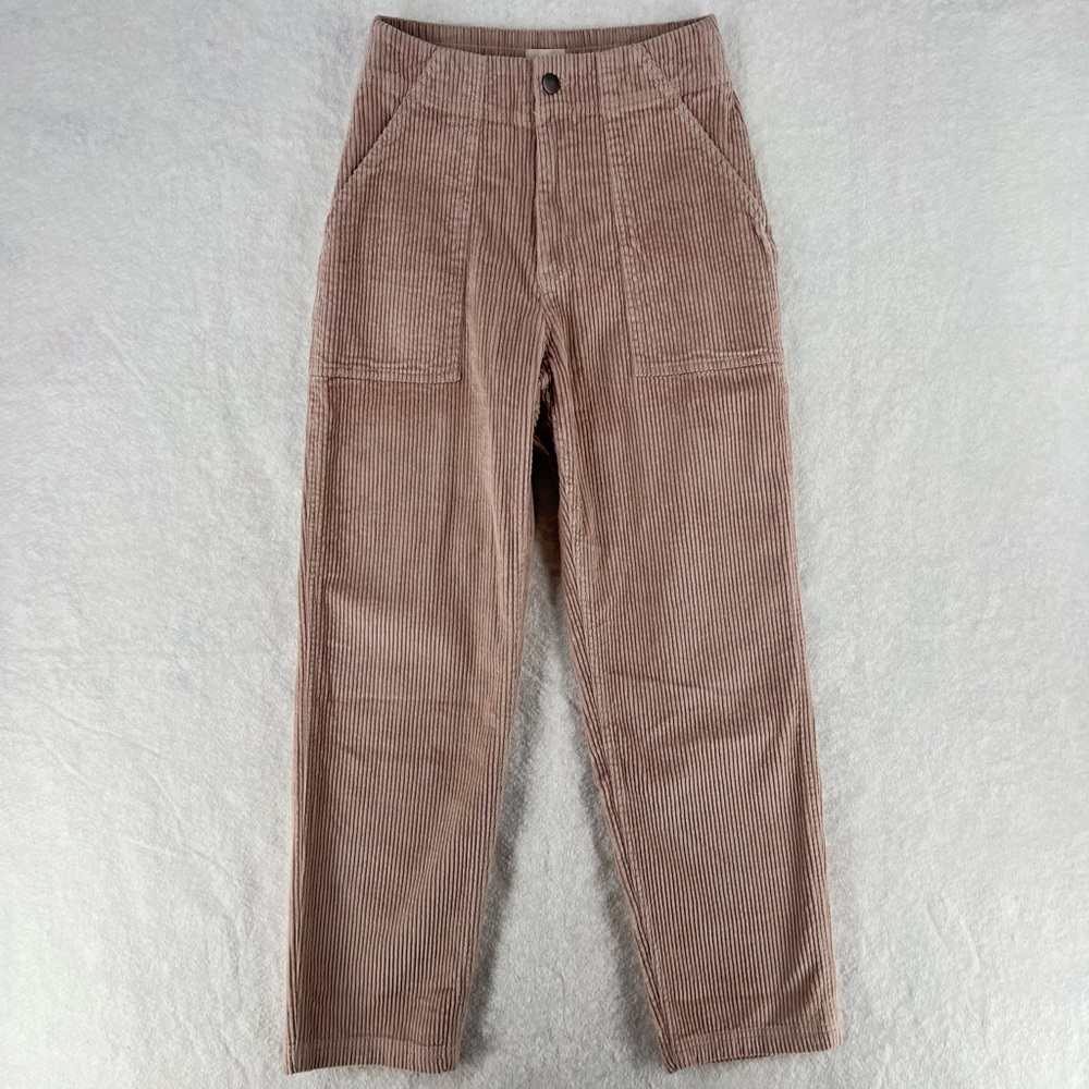 Pact Organic Cotton Stretch High Rise Straight Leg Corduroy Pant
